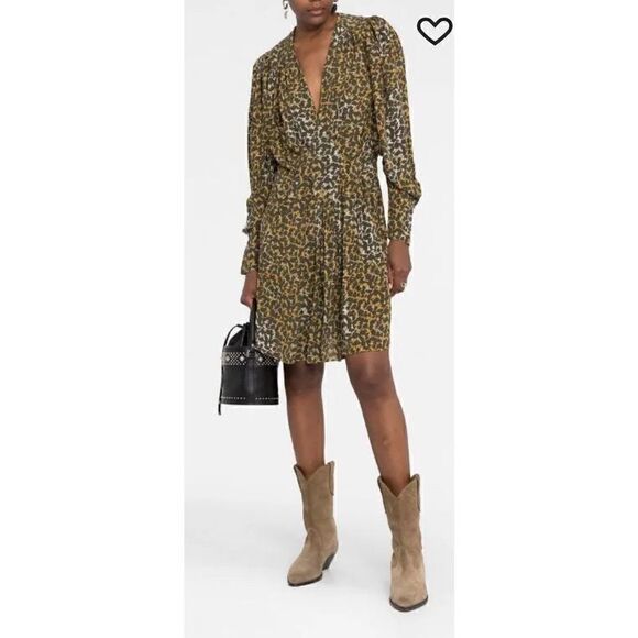 MARANT ÉTOILE Floral-Print Wrap Dress NWT Size 42 / USA XL - Picture 2 of 11